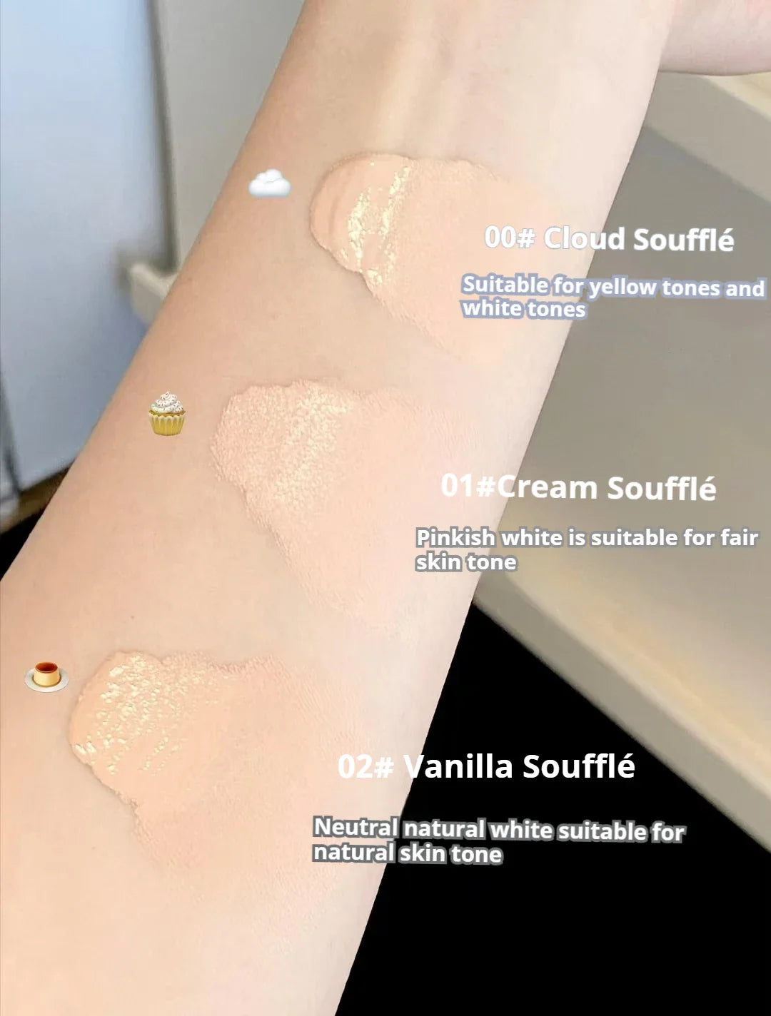 FLORTTE Air Cushion Concealer Coverage Moisturizing Long-Lasting Foundation Base Makeup Cream for Dry Skin Oil Control