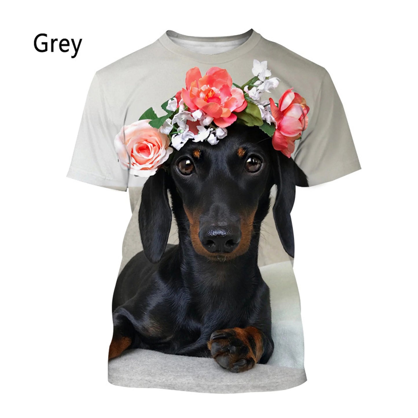 New Fashion Dachshund 3D Printed T-shirt Men's and Women's Casual Short-sleeved T-shirt - Premium  from Lizard Vigilante - Just $4.99! Shop now at Lizard Vigilante
