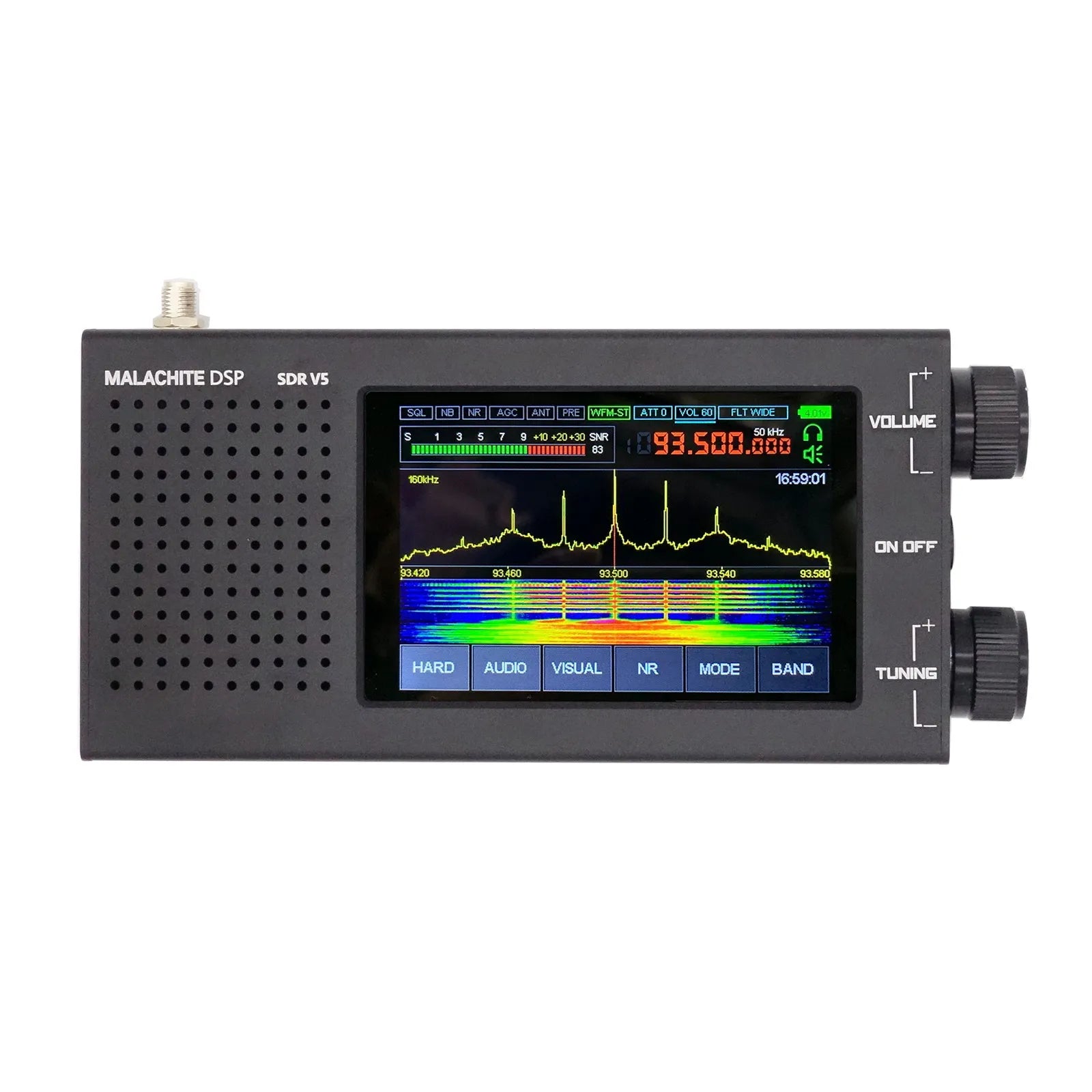 Malachite DSP SDR Receiver V5 – CNC Aluminum Case, 5000mAh Battery, Full-Range Spectrum AM/FM/SSB/NFM/WFM Receiver - Premium radio from DS - Just $399.99! Shop now at Lizard Vigilante