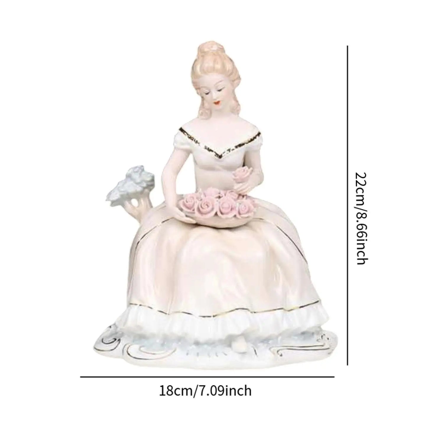 Girl Statue Decoration Collection Porcelain Sculpture for Office Living Room Bedroom Tabletop Ornament