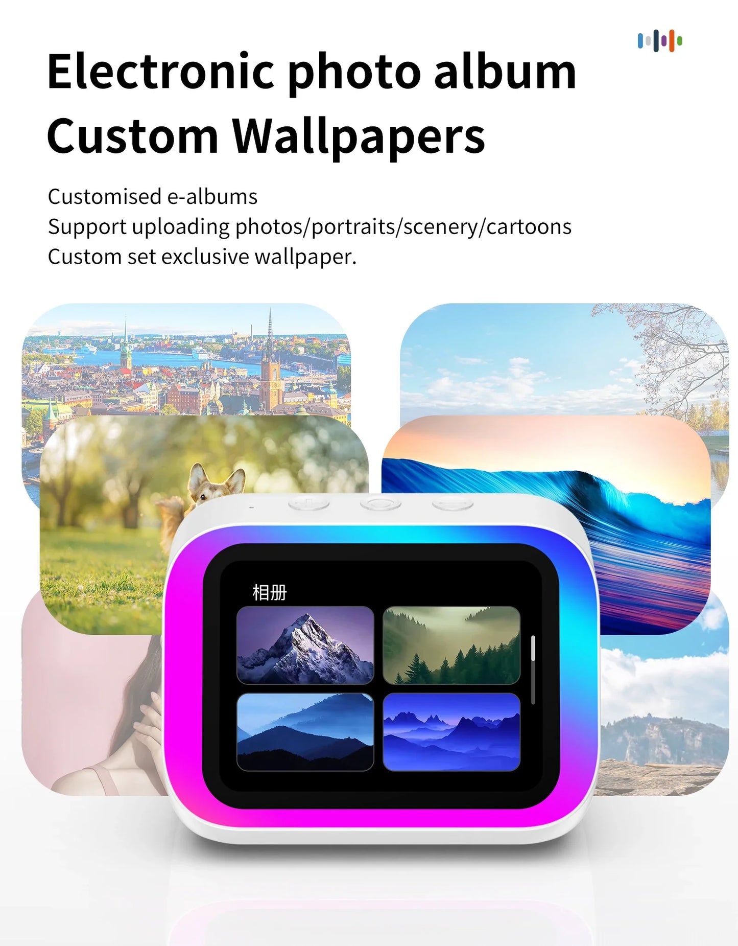 Smart Bluetooth Translator RGB Speaker 18 Languages Real-time Translation AI bluetooth 5.4 speaker with LCD display, game,alarm