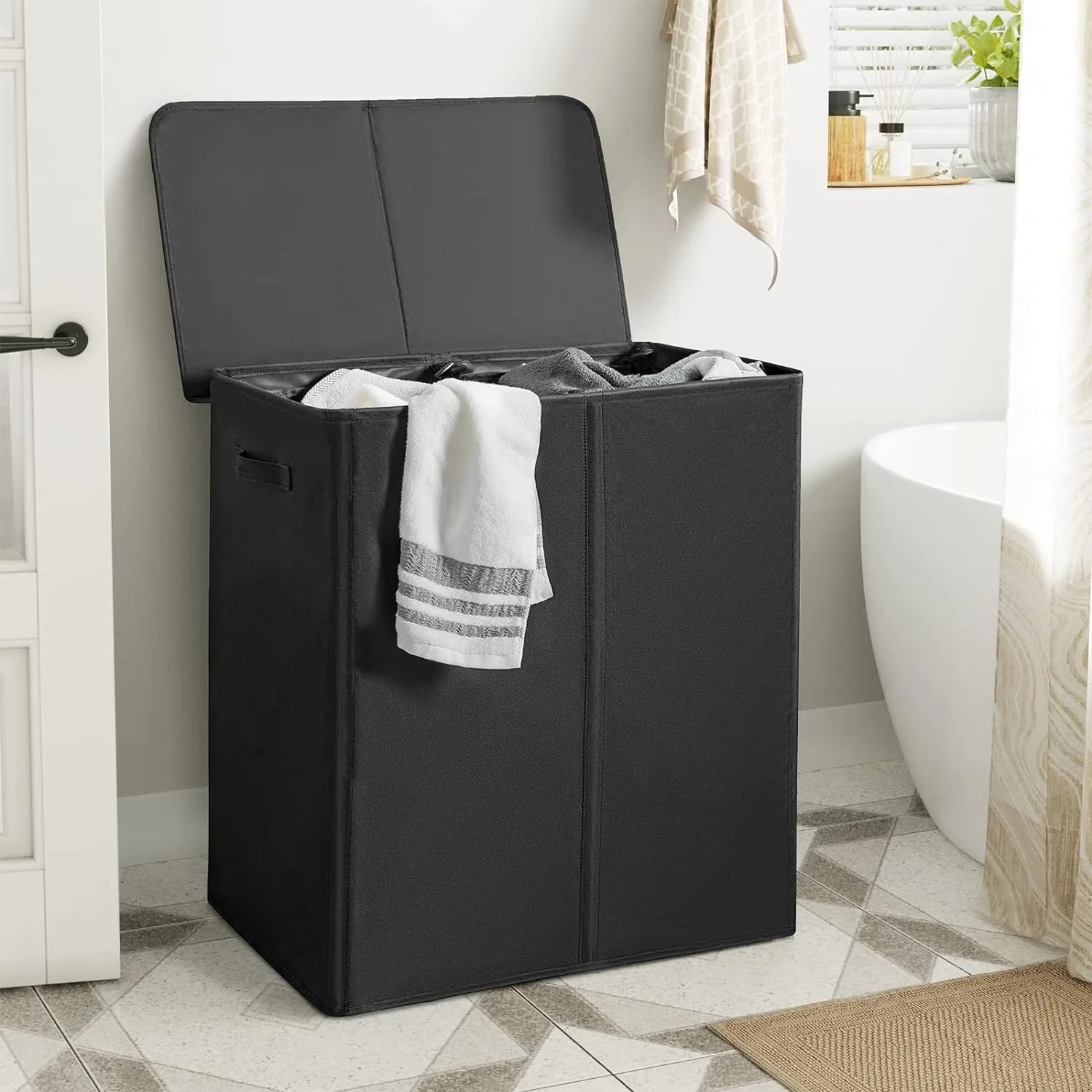 WOWLIVE 154L Double Laundry Hamper with Lid and Removable Laundry Bags, Large Dirty Clothes Hamper 2 section Collapsible - Premium hamper from Lizard Vigilante - Just $56.88! Shop now at Lizard Vigilante