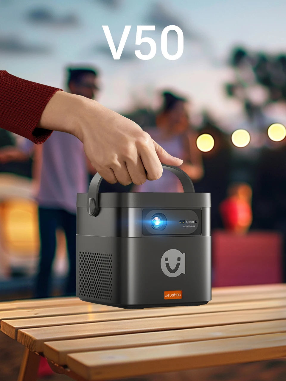 VEVSHAO V50 Portable Projector 4K 3D WiFi Full HD1080P Built-in 2 x 10W Speakers Home Theater Projectors With15000mAh Battery - Premium  from Lizard Vigilante - Just $588.99! Shop now at Lizard Vigilante