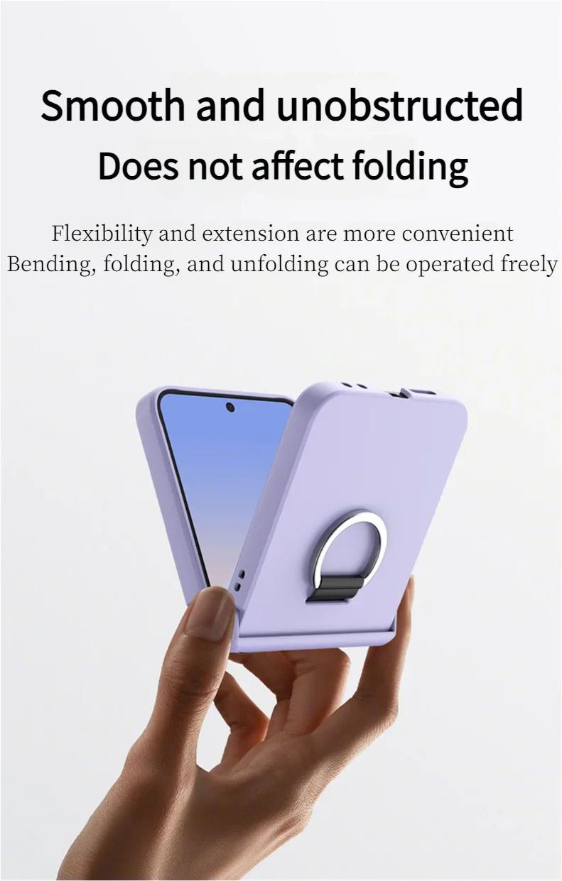 Colorful Matte With Grip Ring Case For Samsung Galaxy Z Flip 6 5 4 3 ZFlip6 ZFlip5 Finger Buckle Solid Color Shockproof Cover