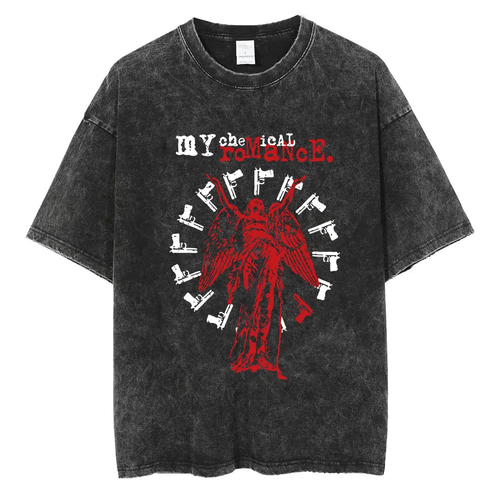 My Chemical Romance The Black Parade Retro Washed T-Shirt – Unisex Gothic Cotton Streetwear, Loose Fit Casual Tee - Premium t-shirt from Lizard Vigilante - Just $26.66! Shop now at Lizard Vigilante