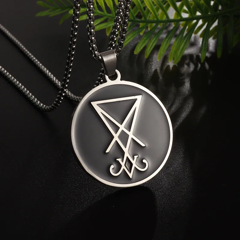 Vintage Lucifer Demon Ram Necklace – Gothic Satanic Pendant for Men – Eye of Truth Punk Party Jewelry - Premium pendant from Lizard Vigilante - Just $16.66! Shop now at Lizard Vigilante