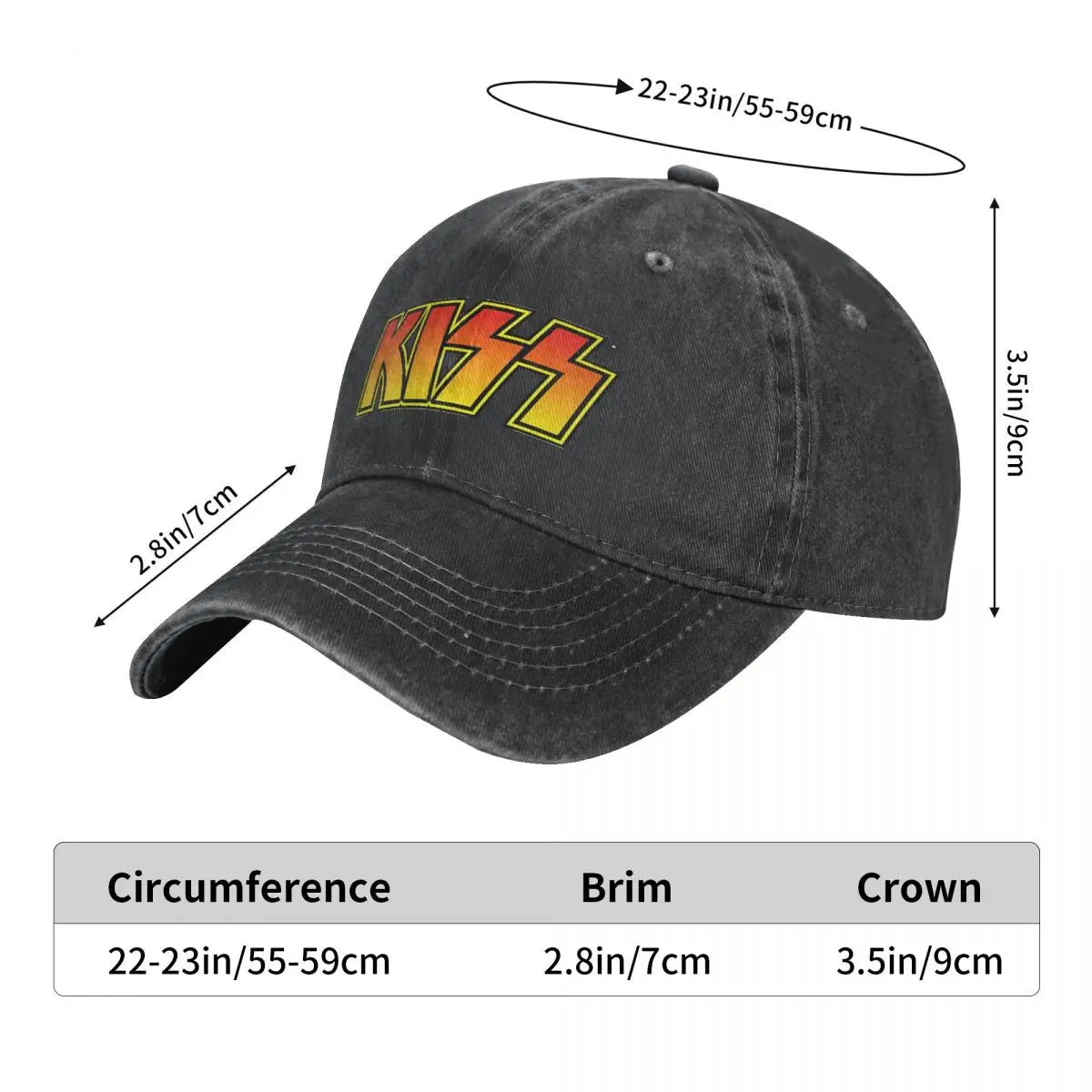 KISS Band Denim Baseball Cap – Custom Logo Trucker Hat for Men and Women, Vintage Heavy Metal Rock Cap - Premium hat from Lizard Vigilante - Just $24.88! Shop now at Lizard Vigilante