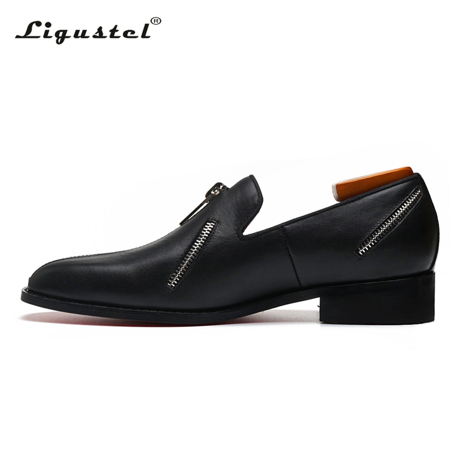 Ligustel Man Original Handmade Red Bottom Shoes Men Fashion Wedding Party Black Leather Loafers Shoes for Men with Plus Size - Premium  from Lizard Vigilante - Just $139.99! Shop now at Lizard Vigilante