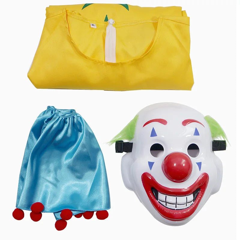 Funny Clown Cosplay Costume for Women & Men | Circus Clown Outfit with Mask & Gloves | Halloween Party & Stage Performance Jumpsuit - Premium costume from Lizard Vigilante - Just $42.99! Shop now at Lizard Vigilante