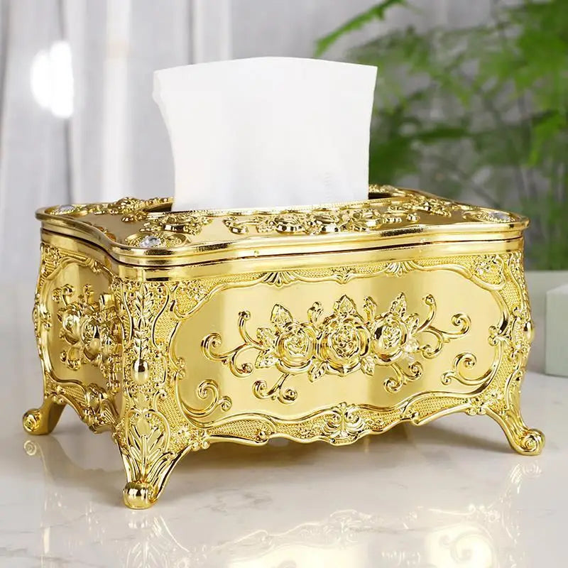 Luxury Continental Acrylic Tissue Box Kitchen Tissue Storage Box Handkerchief Toilet Tissue Holder Home Storage Supplies