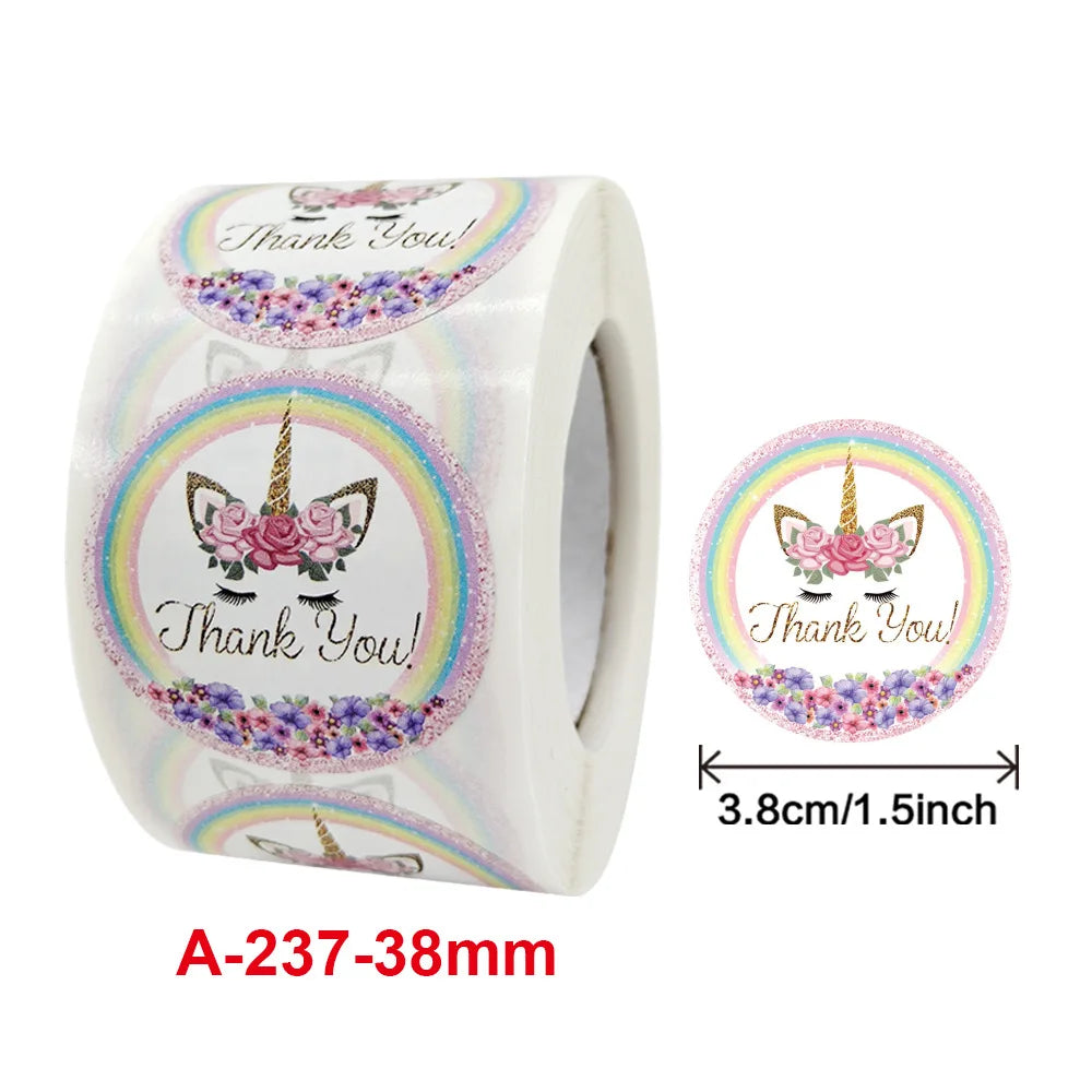 1.5 Inch Happy Easter Rabbit Stickers Sealing  Bunny Thank You  Sticker Roll for Gift Packging  Decor School Stationery Supplies