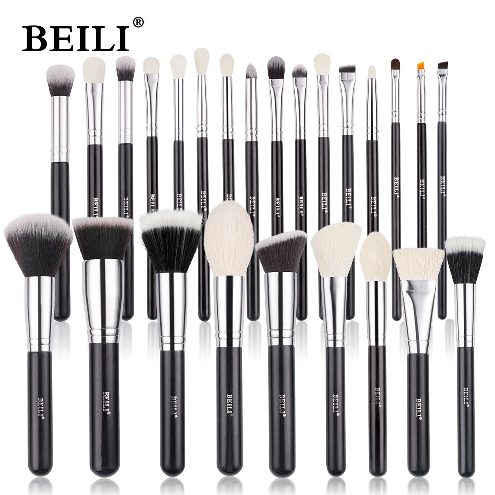 BEILI Professional Black Makeup Brushes Set - Natural Goat Hair, Synthetic Hair, 30-Piece Kit - Premium makeup brush set from Lizard Vigilante - Just $35.99! Shop now at Lizard Vigilante