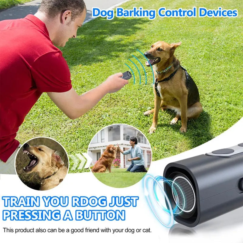 Handheld Bark Deterrent Anti-Barking Tool Ultrasonic Pet Noise Repeller Dog Training Device - Lizard Vigilante