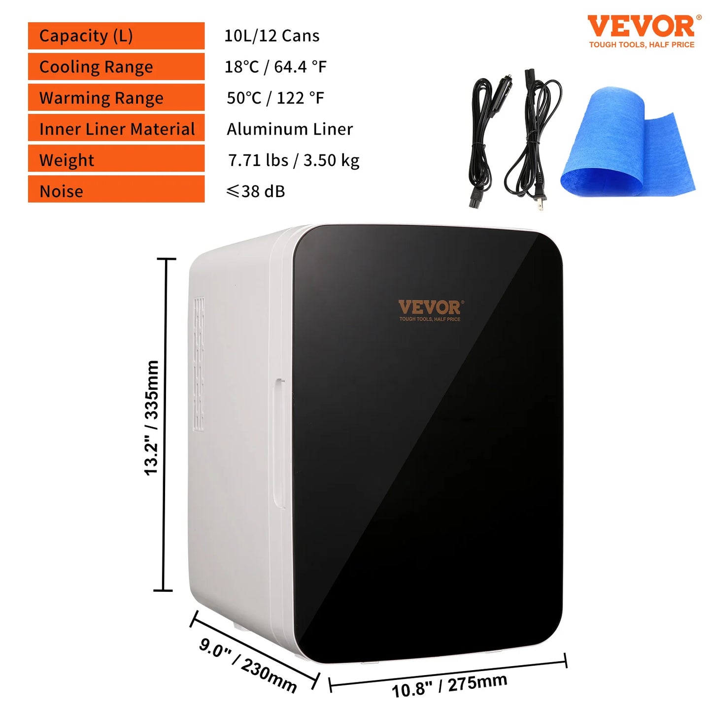 VEVOR 10L Car Refrigerator Mini Portable Skincare Fridge Cooling Freezer Food Drink Storage Box Container for Home Car Bar Use - Premium  from Lizard Vigilante - Just $128.99! Shop now at Lizard Vigilante