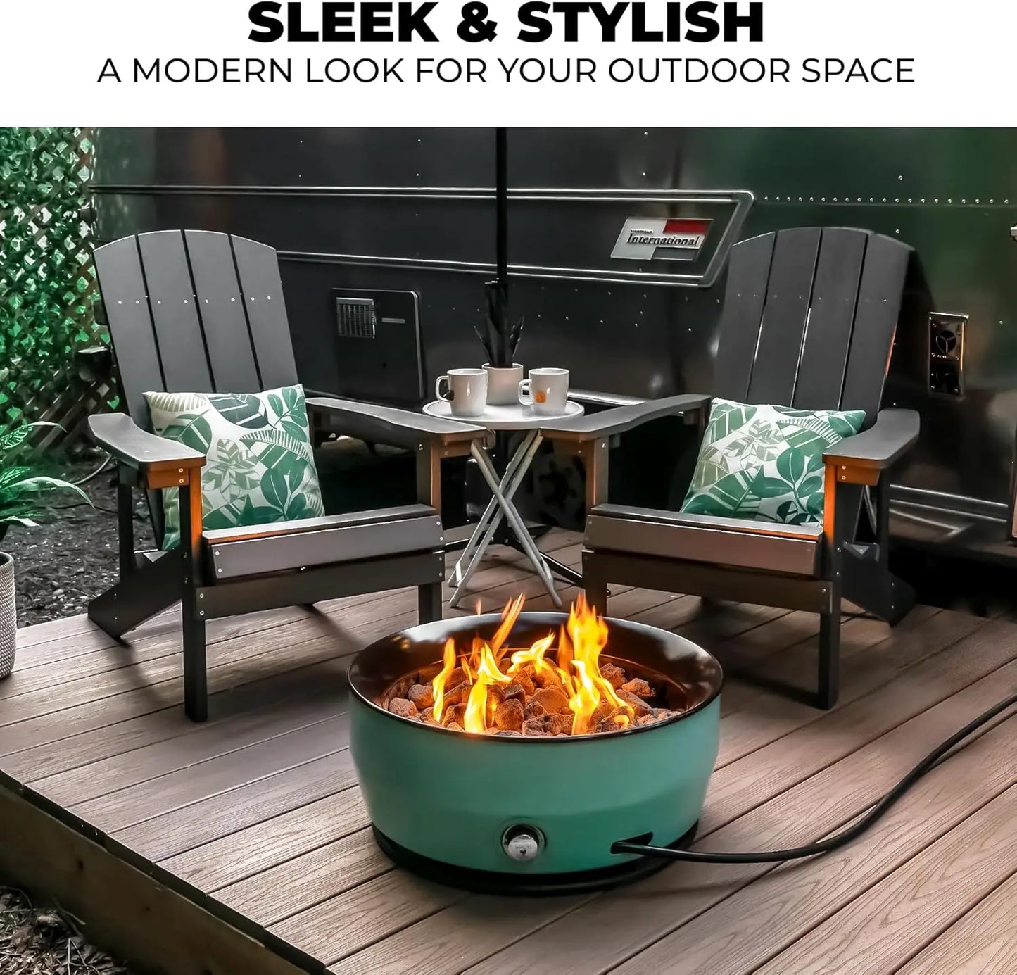 60,000 BTU Large Outdoor Propane Gas Fire Pit – 24” Round Fire Bowl with Lid, Modern Rustic Firepit for Patio, Garden, and Outdoor Spaces - Premium fire pit from Lizard Vigilante - Just $258.88! Shop now at Lizard Vigilante