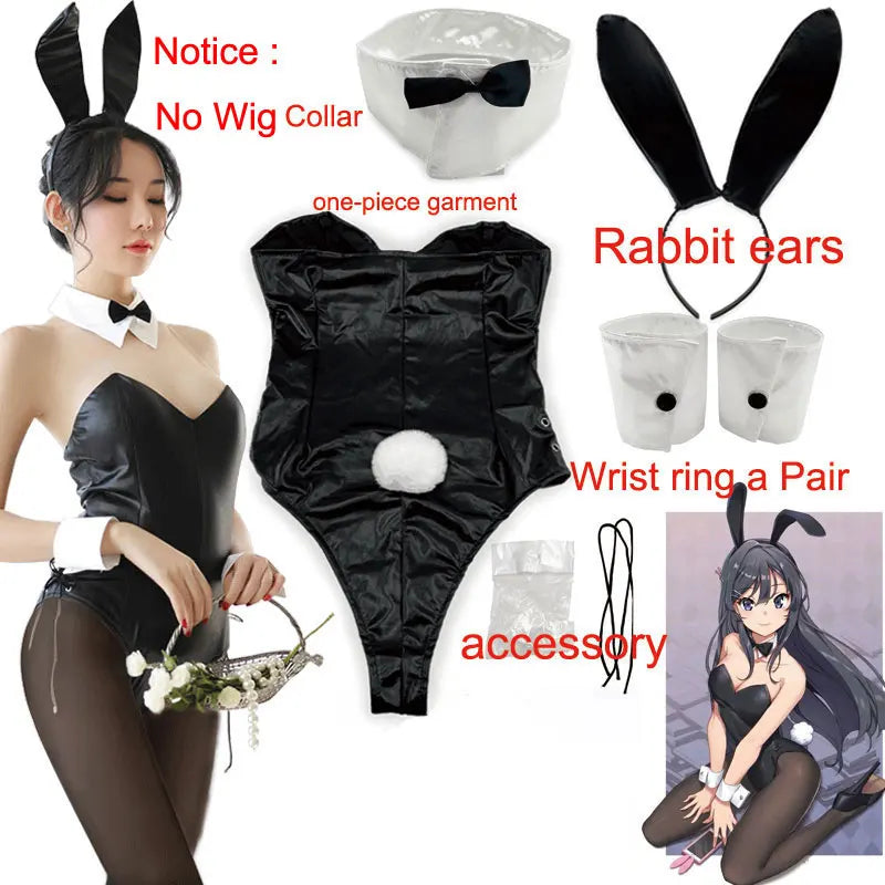 Bunny Girl Cosplay Costume Halloween Adult Woman Sakurajima Mai Senior Sister Playboy Cosplay Wig Clothes Size M/XL - Premium Cosplay Costumes from Lizard Vigilante - Just $23.99! Shop now at Lizard Vigilante