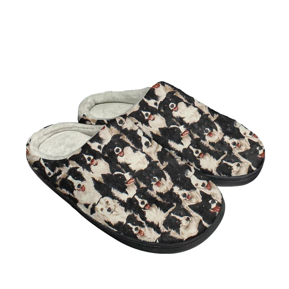 Border Collie Hot Fashion Cotton Custom Slippers – Men's and Women's Plush Thermal Sandals for Indoor Comfort - Premium slippers from Lizard Vigilante - Just $28.88! Shop now at Lizard Vigilante