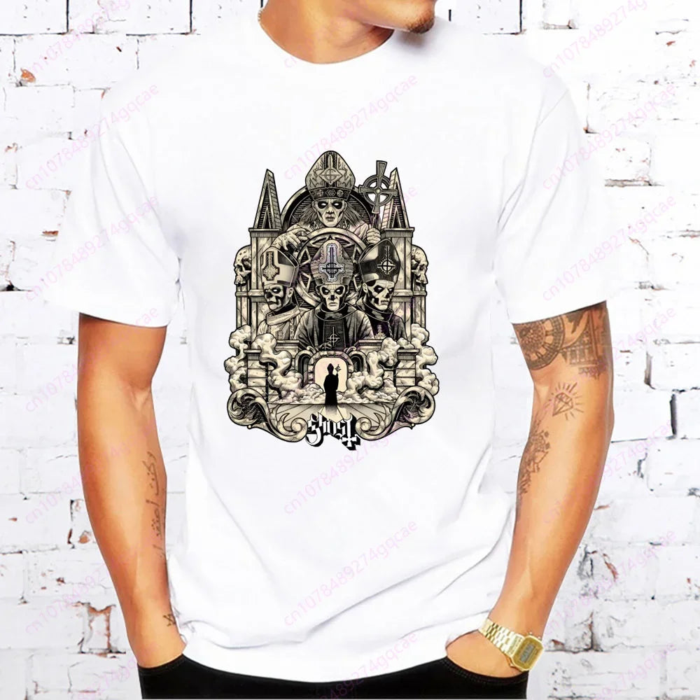 “ECHOES OF THE DAMNED” – GHOST Band Heavy Metal Tee for Men | Summer Fashion T-Shirt for the Loud, the Lost & the Legends - Premium t-shirts from dsers - Just $22.99! Shop now at Lizard Vigilante