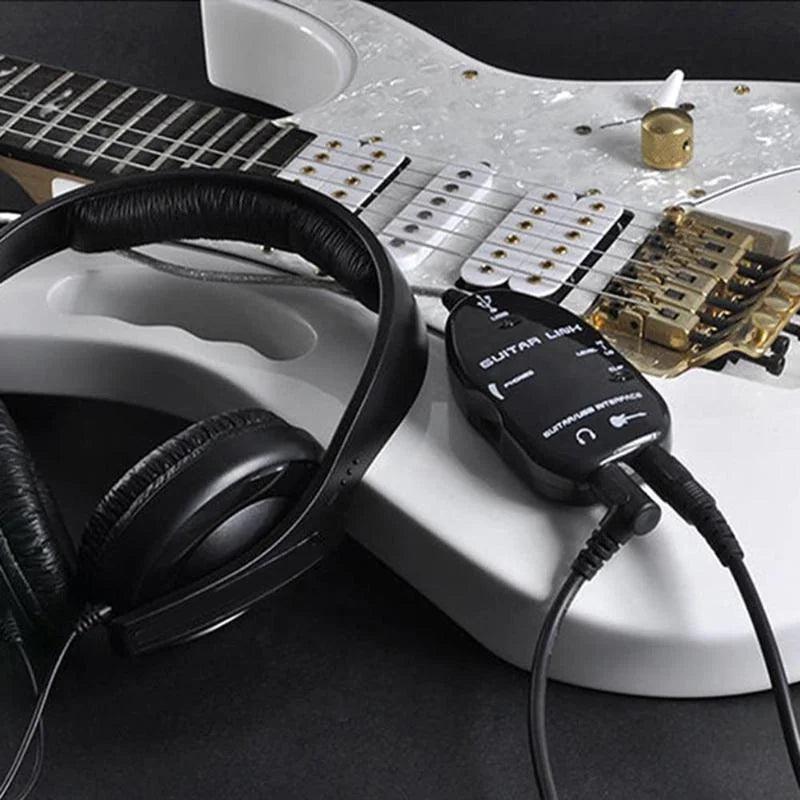 Guitar To USB Sound Player Sound Card Audio Guitar Effector Interface Link Audio Cable Music Recording Adapter for PC/Mac - Lizard Vigilante