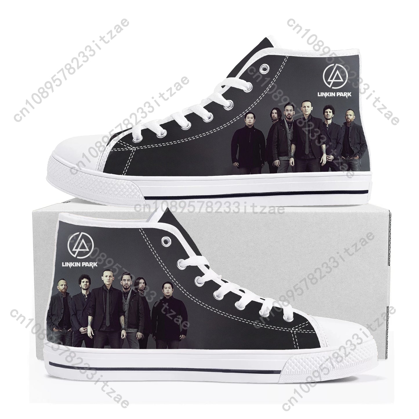 Linkin Park High-Top Canvas Sneakers – Custom Casual Shoes for Men, Women & Teens - Premium high top shoes from Lizard Vigilante - Just $42.88! Shop now at Lizard Vigilante