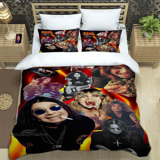 Dive into Ozzy's Dreamworld: A Retro Bedding Symphony for Headbanging Sleep - Premium bedding from Lizard Vigilante - Just $57.99! Shop now at Lizard Vigilante