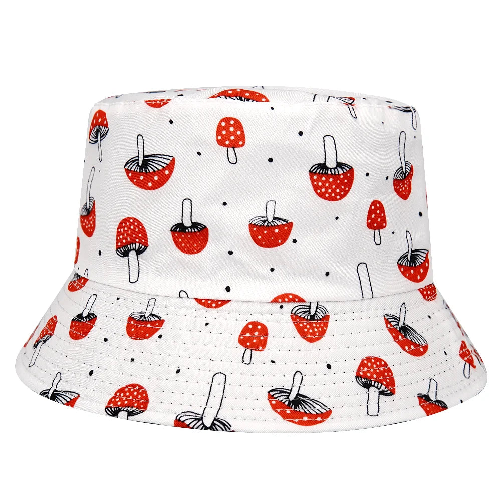 Summer Sun Protection Bucket Hat for Men Women Panama Cap Print Hip Hop Gorros Fishing Fisherman Hat Double Side Wear Fashion - Premium T-Shirts from Lizard Vigilante - Just $7.99! Shop now at Lizard Vigilante