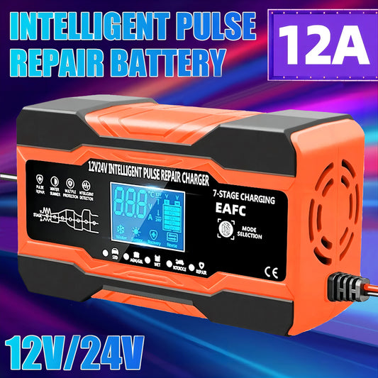 12V 24V Smart Battery Charger – 7-Stage Pulse Repair for AGM, GEL, Wet Lead Acid Batteries - Premium charger from Lizard Vigilante - Just $52.99! Shop now at Lizard Vigilante