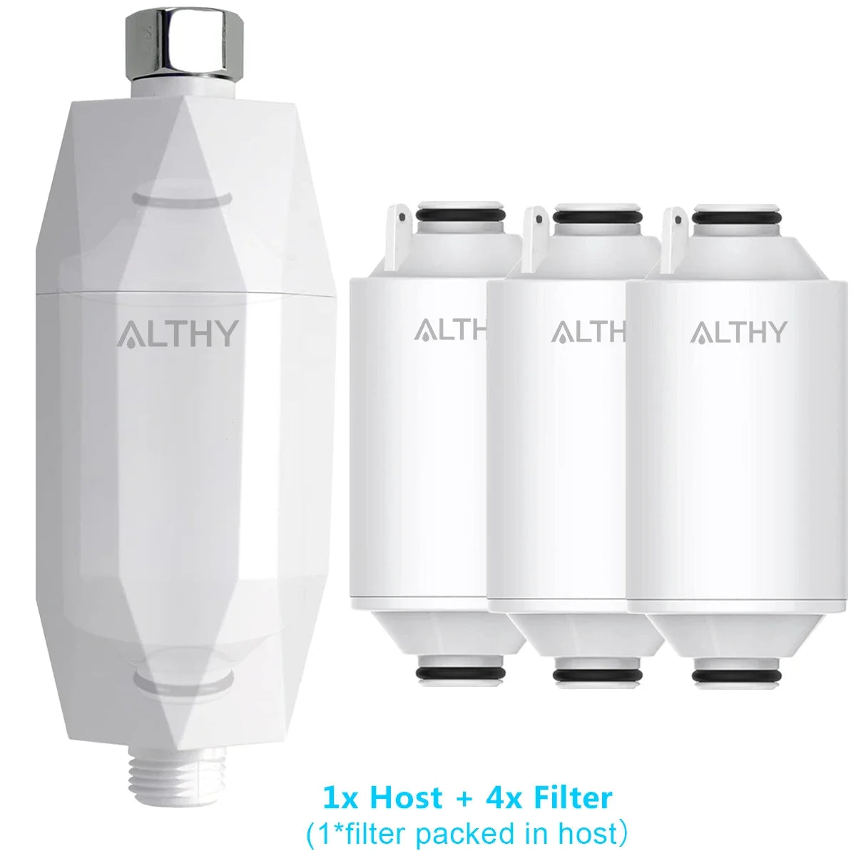 ALTHY Vitamin C Revitalizing Shower Water Filter - Banish Chlorine, Heavy Metals, and Improve Dry Skin, Hair, Dandruff, Eczema - Ultimate 4-Month Filter Life - Premium water filter from Lizard Vigilante - Just $68.99! Shop now at Lizard Vigilante