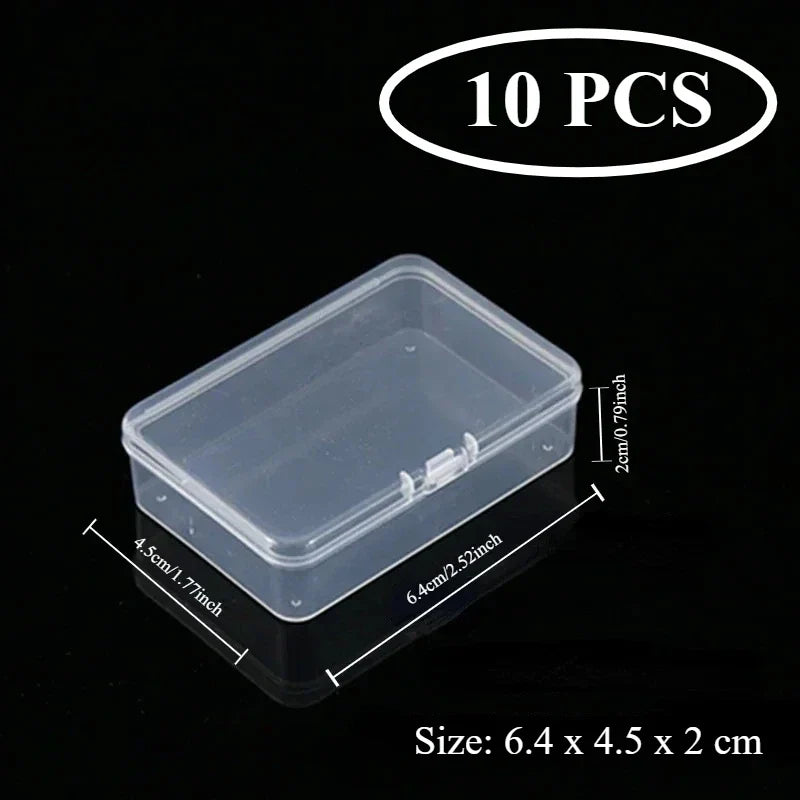Mini Plastic Rectangular Storage Box Translucent Packing Box Dustproof Durable Strong Jewelry Case Container Home Storage