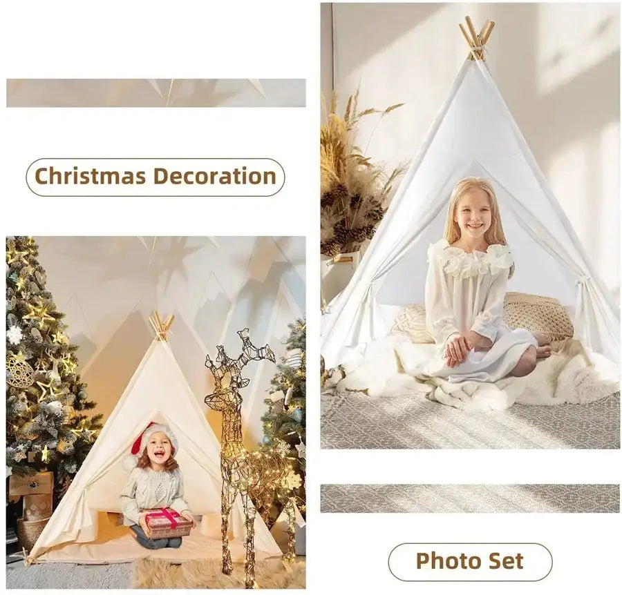 Tent for Kids Indoor Household Children Play House Wigwams Portable Folding Tipi Teepee Girl and Boy Castle Play Room Tents