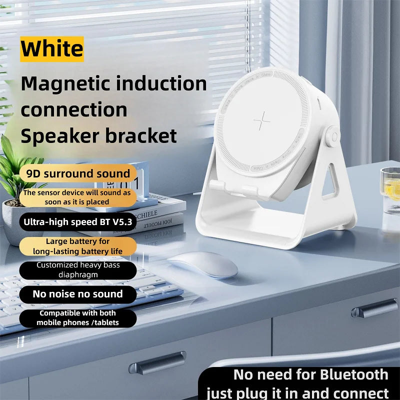 Bluetooth Speaker Adjustable Desktop Lazy Tablet Bracket Support Portable Wireless Speaker Phone Holder Stand with RGB Light