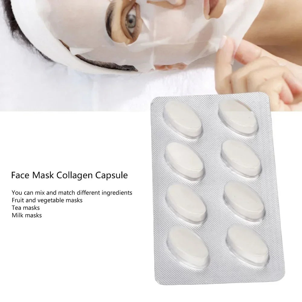 32pcs DIY Natural Fruit Vegetable Facial Mask Skin Care Product Collagen Facial Mask Capsule Effervescent Tablet Skin Care