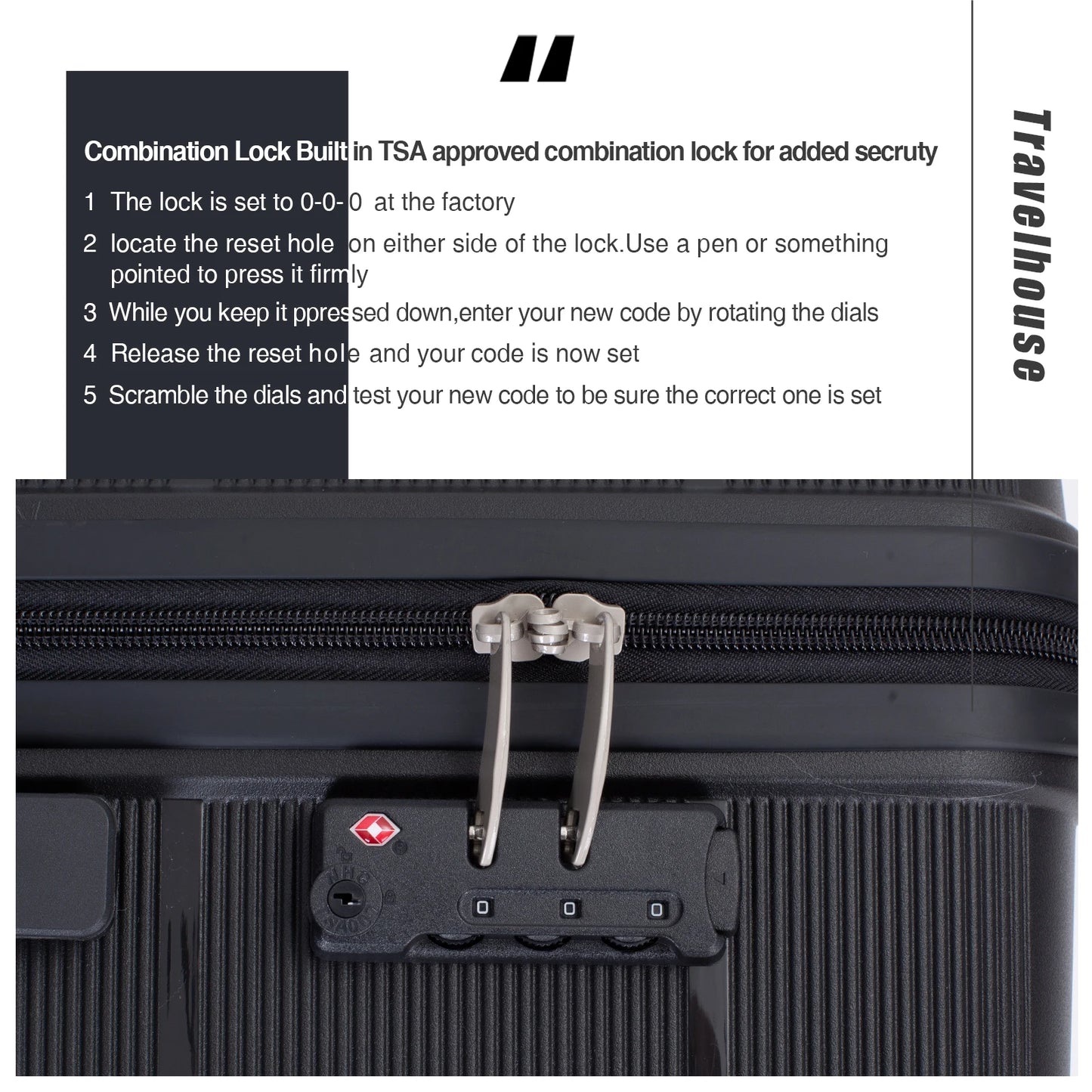 Travelhouse Hardshell Suitcase PP Luggage Sets Lightweight Durable Suitcase with TSA Lock,3-Piece Set (20/24/28) - Premium  from Lizard Vigilante - Just $180.99! Shop now at Lizard Vigilante