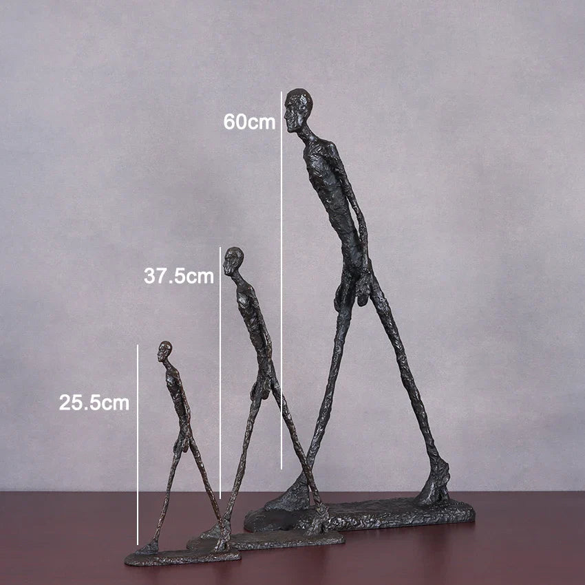 Giacometti Sculpture Bronze Walking Man Statue Replica Famous Abstract Skeleton Collection Figurine Home Decor