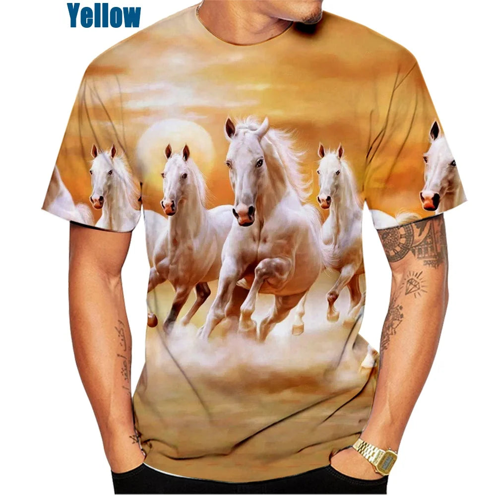 New Fashion 3D Printed Animal Horse T-Shirt for Men and Women – Creative Casual Tee, Lightweight & Quick-Dry - Premium T-Shirts from Lizard Vigilante - Just $22.99! Shop now at Lizard Vigilante