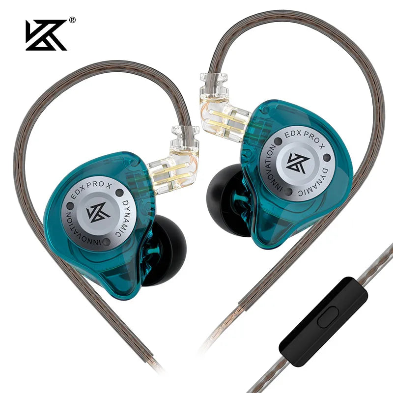 Dynamic Drive Earphones KZ EDX PRO X IEM HiFi Deep Bass Sound Earbud Sport Music Noise Cancelling Headset with Detachable Cable - Premium earphones from Lizard Vigilante - Just $18.99! Shop now at Lizard Vigilante