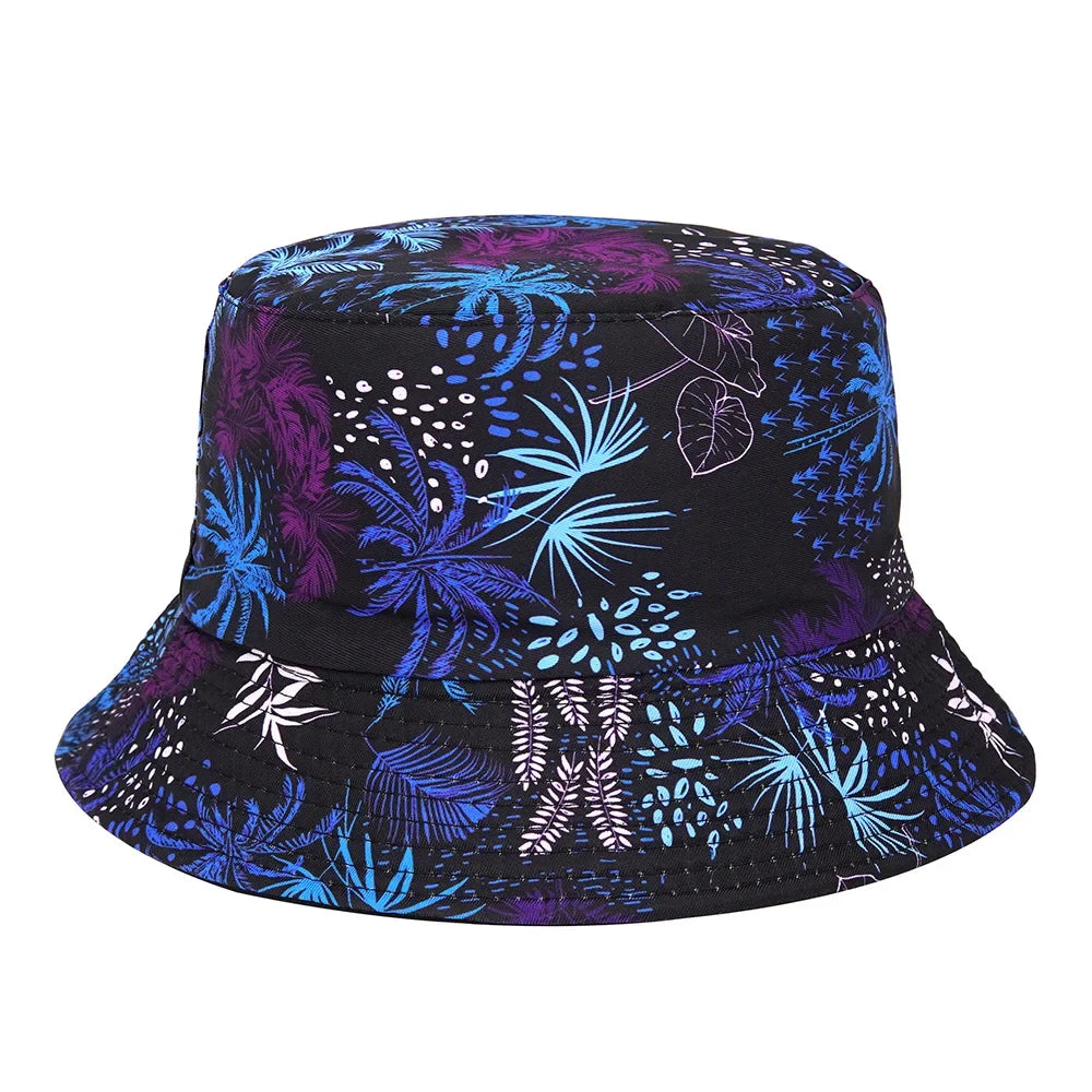 Summer Sun Protection Bucket Hat for Men Women Panama Cap Print Hip Hop Gorros Fishing Fisherman Hat Double Side Wear Fashion - Premium T-Shirts from Lizard Vigilante - Just $7.99! Shop now at Lizard Vigilante