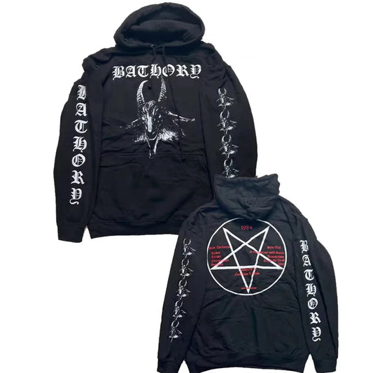 Black Heavy Metal Band Bathory Zip-Up Hoodie - Premium hoodie from Lizard Vigilante - Just $36.88! Shop now at Lizard Vigilante