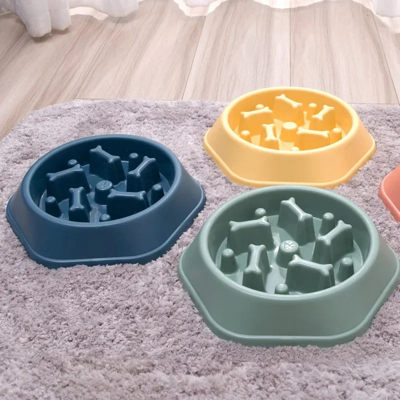 Pet Product Bone Plastic Pet Food Bowl Doggy Puppy Bowl Slow Feeder Dog Bowl