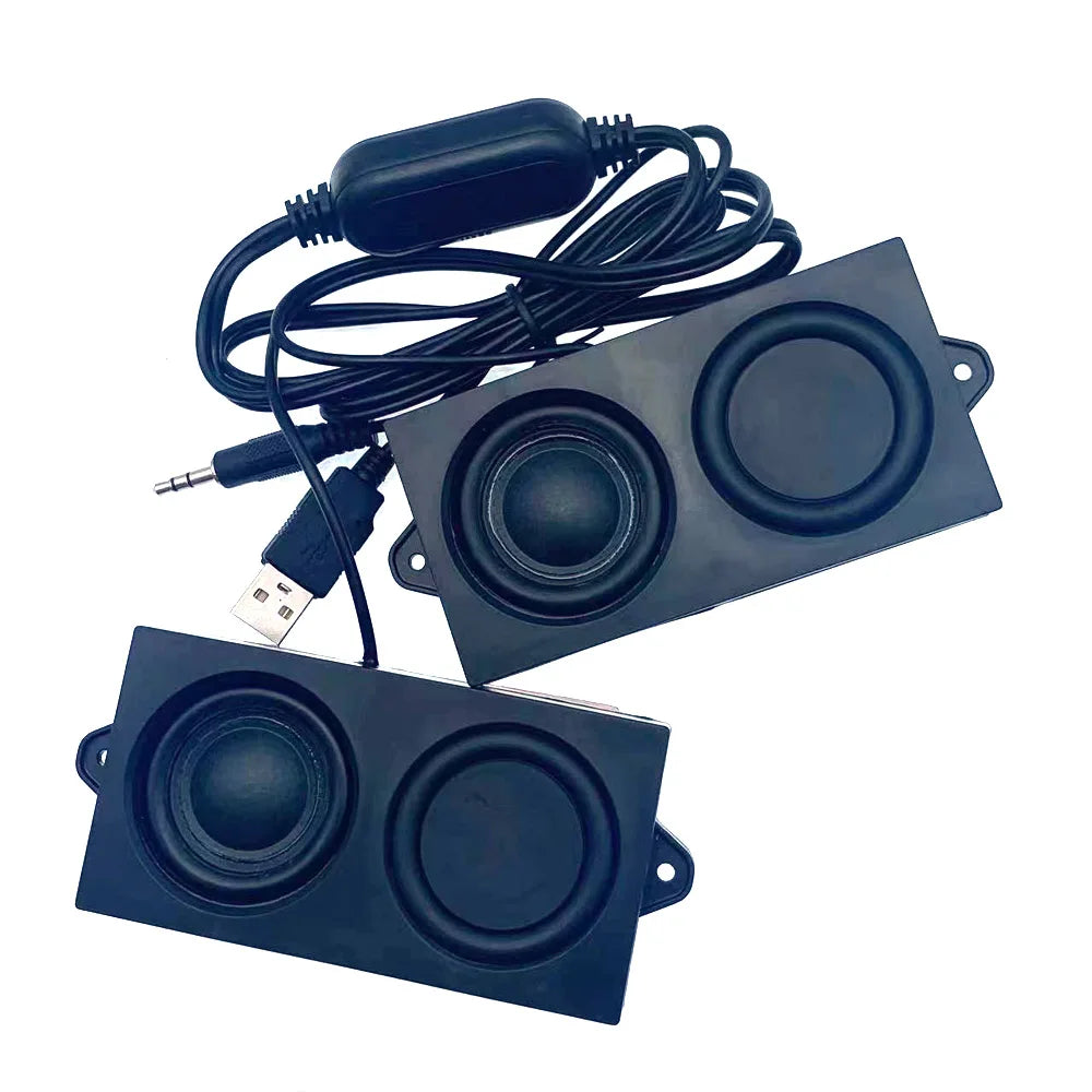 1 Pairs Portable Wired Bluetooth Speakers Wired Bass Stereo Subwoofer Speaker For Laptop Smartphones Desktop MP4 MP3 Players