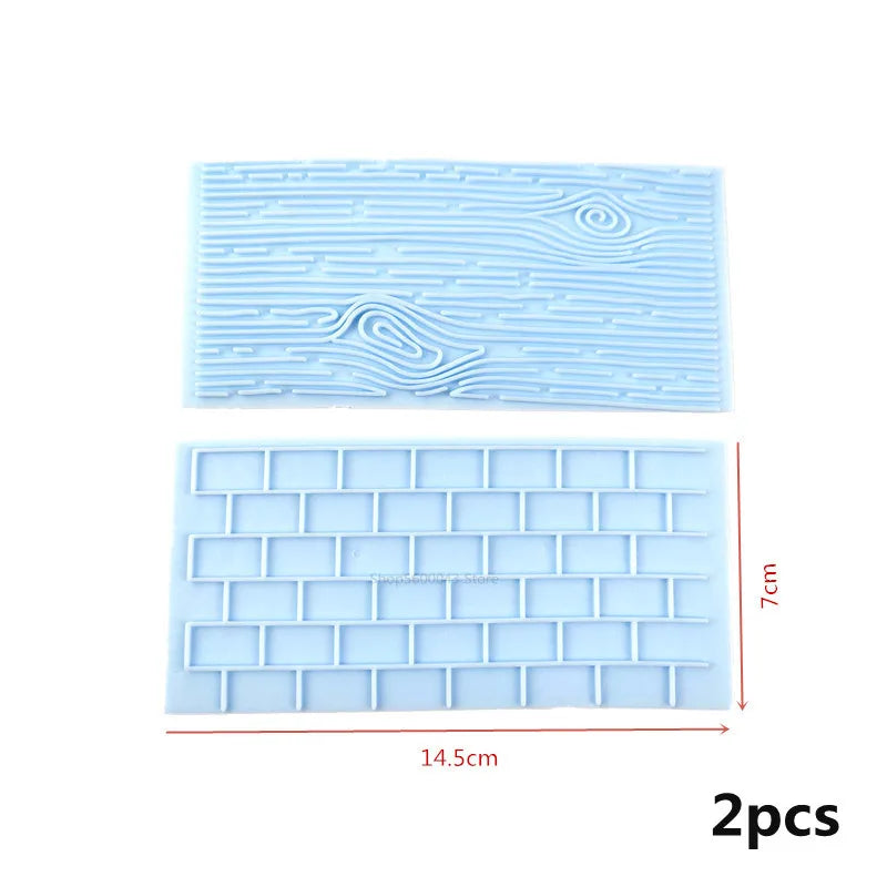 Pottery Texture Tool 2 PCS/SET Sculpture Model DIY Bark/Pebble/Wall/Floral Clay Printing Stencil Ceramic Relief Clay Stamp Tool