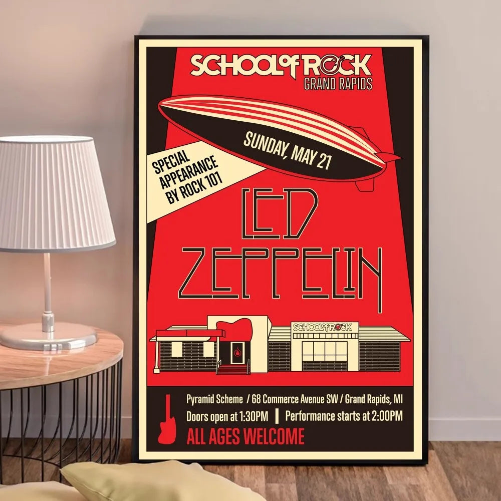 Retro Zeppelin Sticky Poster – Aesthetic Kraft Paper Wall Art for DIY Room Decoration - Premium poster from Lizard Vigilante - Just $15.99! Shop now at Lizard Vigilante