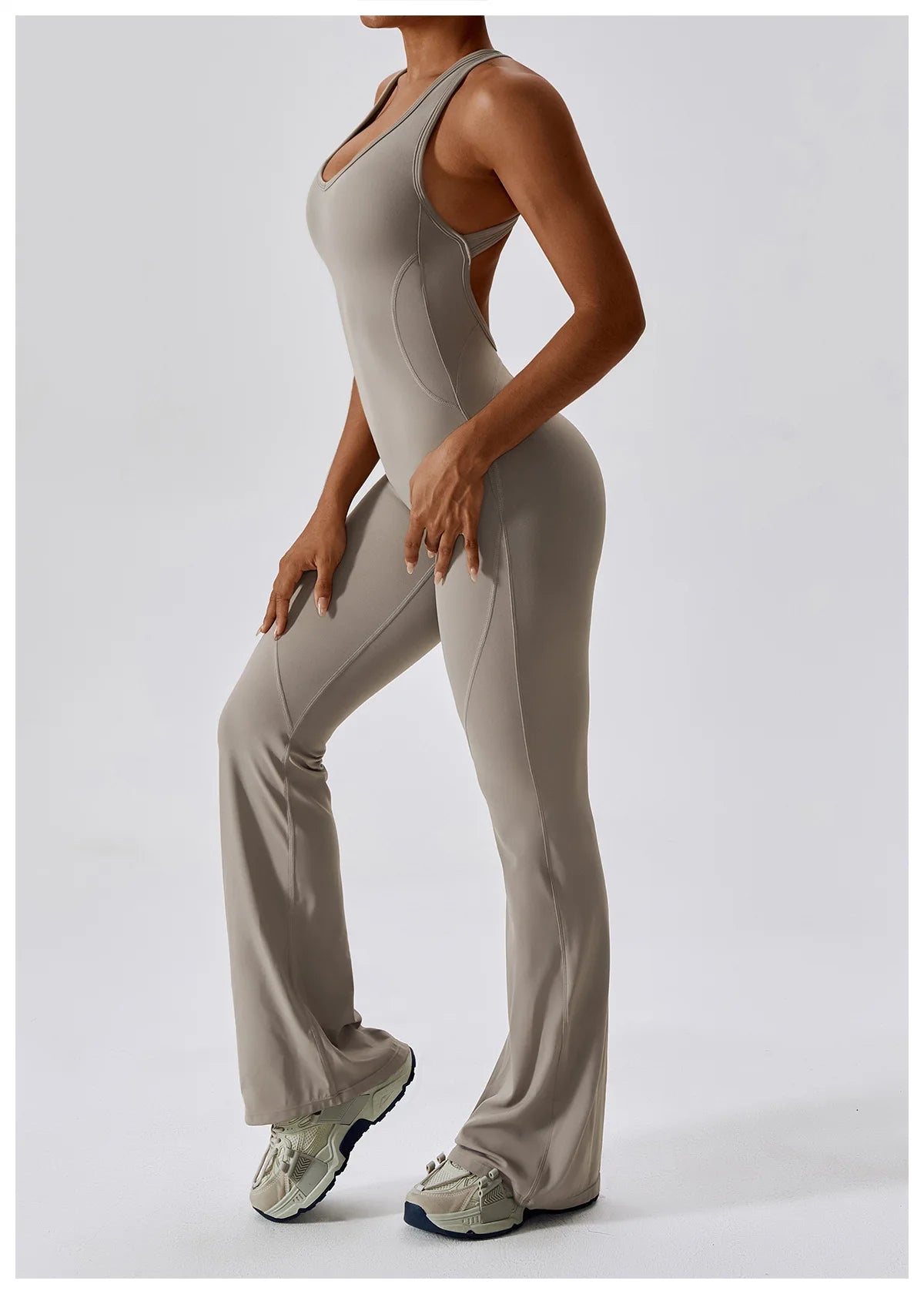 Sexy Back V Jumpsuit Gym Set Women Training Yoga Suit Sportswear Women Sports Jumpsuit Fitness Rompers Stretch Workout Bodysuits - Premium  from Lizard Vigilante - Just $36.99! Shop now at Lizard Vigilante