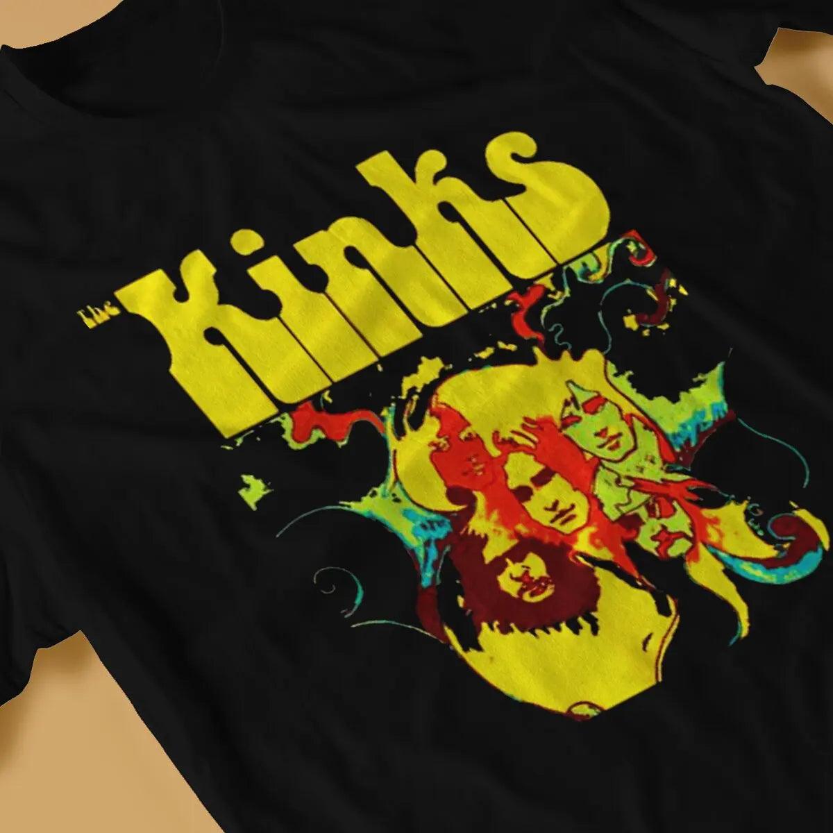 The Kinks Rock Band Main Members T Shirt Men's Pure Punk Cotton Metal Casual T-Shirt Round Neck Kinked Sleeve Clothes - Premium T-Shirt from Lizard Vigilante - Just $22.99! Shop now at Lizard Vigilante