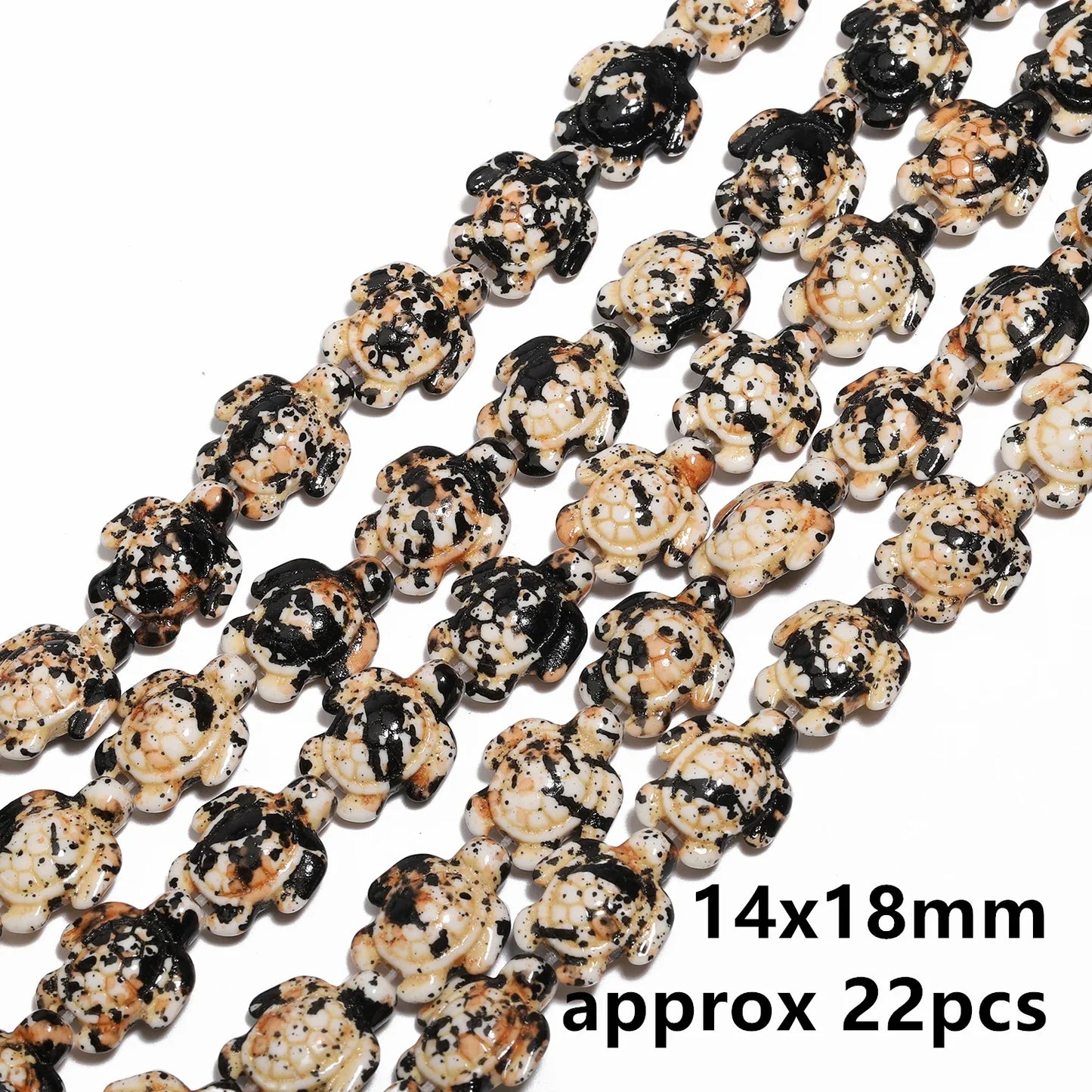 14x18mm 22pcs Sea Turtle Random Color Mix Natural Turquoise Stone Beads Bead for Jewelry Making DIY Ocean Series Bracelet