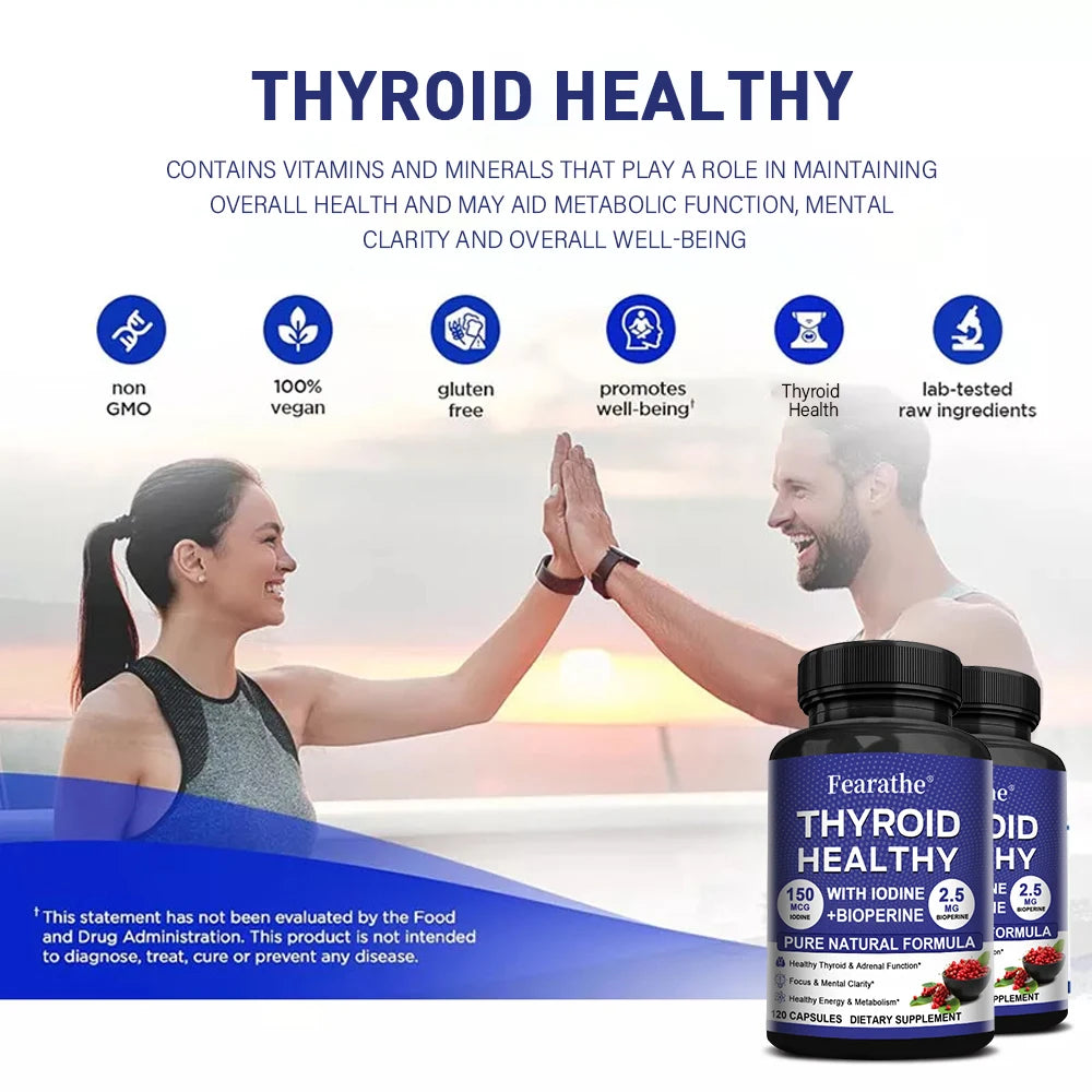 Fearathe Thyroid Support Complex Supplement - Energy, Focus, Boosts Brain Function and Metabolism, Concentration, Vitamin B12 - Premium  from Lizard Vigilante - Just $28.99! Shop now at Lizard Vigilante