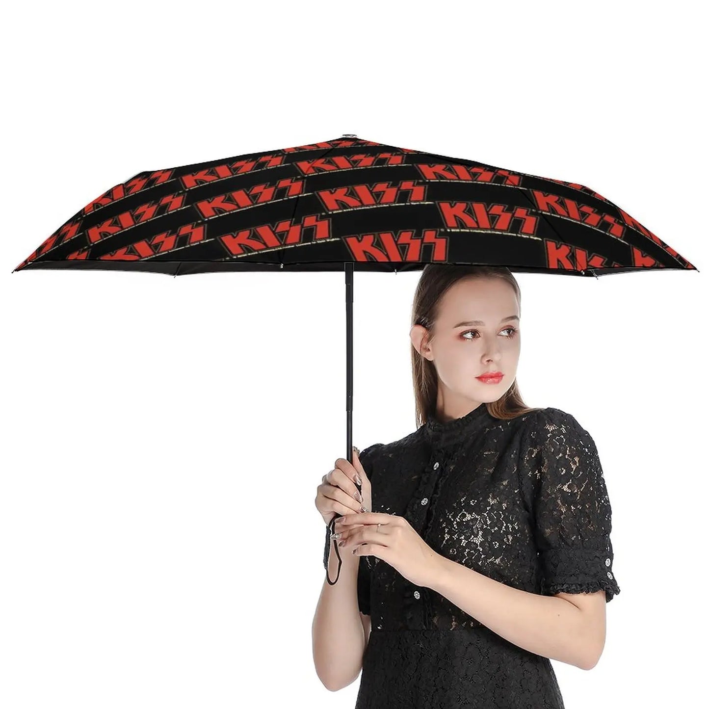 Kiss Logo Umbrella Rock Band Print Unique Windshield Sunshield Umbrella Folding Golf - Premium  from Lizard Vigilante - Just $45.99! Shop now at Lizard Vigilante