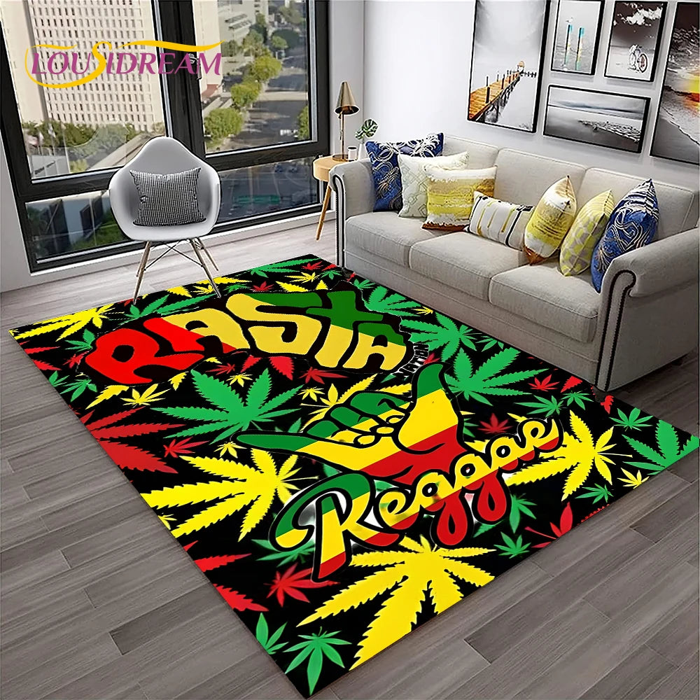 High Voltage Maple Leaf Lounge Rug – 3D Printed Non-Slip Weed Art Carpet For Living Rooms, Studios And Late-Night Plots