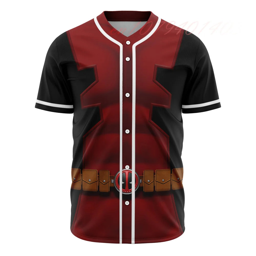 MINISO Marvel Deadpool & Wolverine Baseball Jersey – Avengers Cosplay V-Neck Uniform for Parties, Gifts, and Kids - Premium jerasey from Lizard Vigilante - Just $38.88! Shop now at Lizard Vigilante