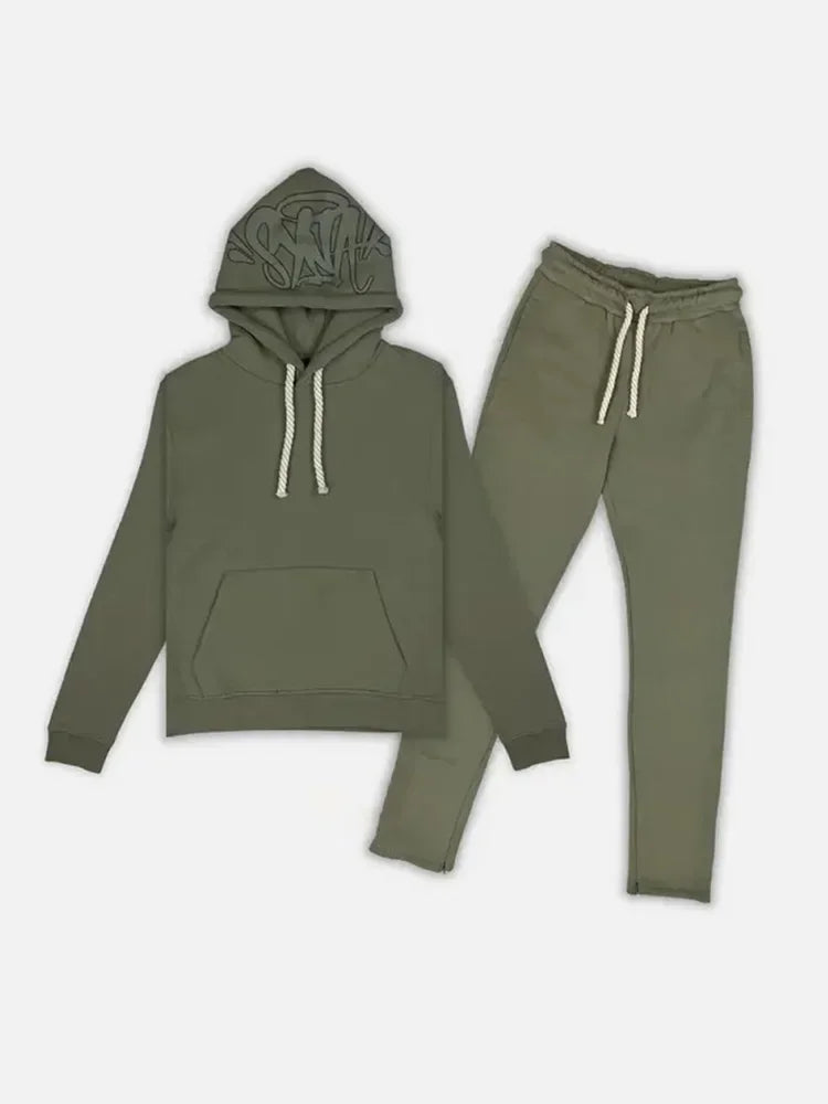 Men's Cotton Printed Tracksuit 2-Piece Set – Casual Hoodies & Straight Pants - Premium tracksuit from Lizard Vigilante - Just $28.88! Shop now at Lizard Vigilante